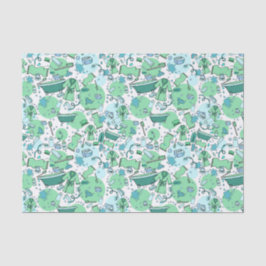 Papel De Seda Blue Bathtime Fun Restroom Tema