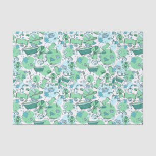 Papel De Seda Blue Bathtime Fun Restroom Tema