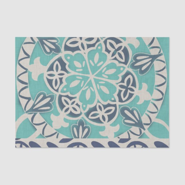 Papel De Seda Blue Batik Tile I (Anverso)