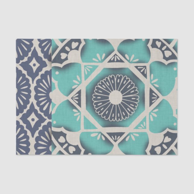 Papel De Seda Blue Batik Tile II (Anverso)