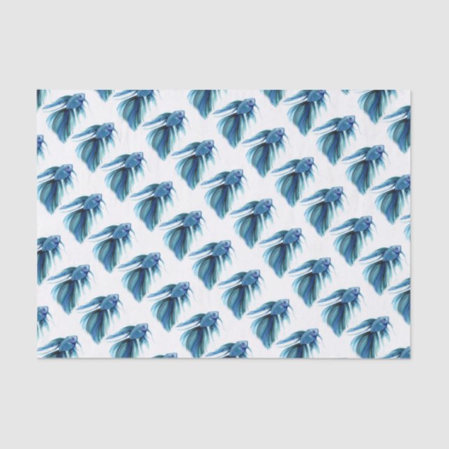 Papel De Seda Blue Betta Fish (Anverso)