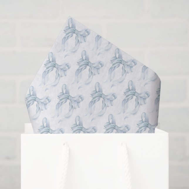 Papel De Seda Blue Bow  (Bolsa de regalo)