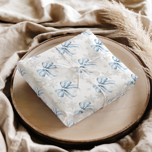 Papel De Seda Blue Bow Silver Snowflake Winter Theme (Blue Bow Silver Snowflake Winter Theme Tissue Paper
The #holidaywrappingpaper
#wintrethemewrapping
)