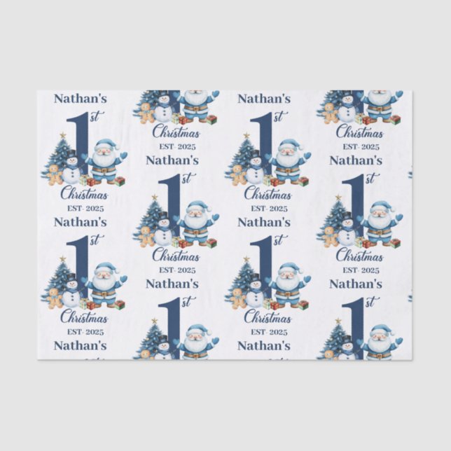 Papel De Seda Blue Boy First Christmas (Anverso)