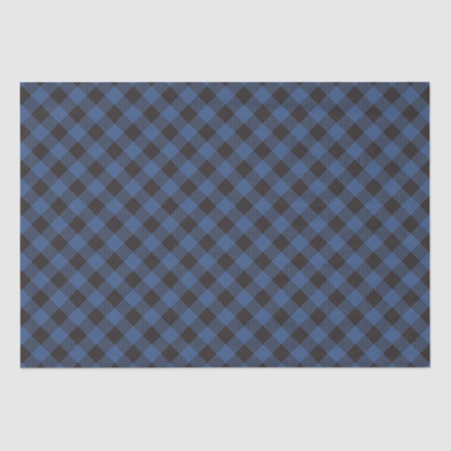 Papel De Seda Blue Buffalo Plaid Checkered (Anverso)