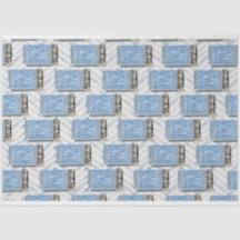 blue cans of sardines decoupage