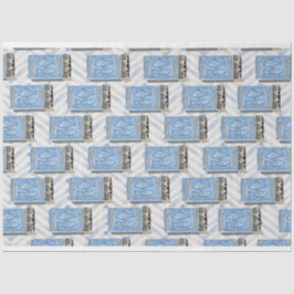 Papel De Seda blue cans of sardines decoupage