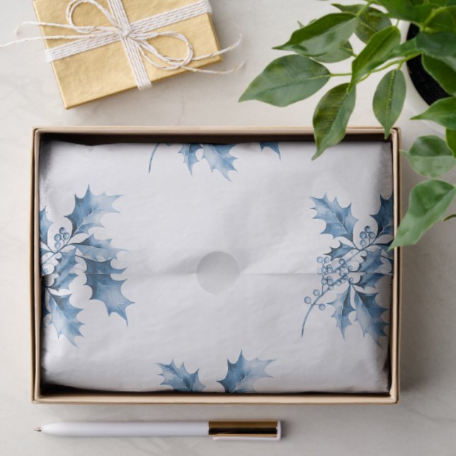 Papel De Seda Blue Christmas Gnomes (Regalo )