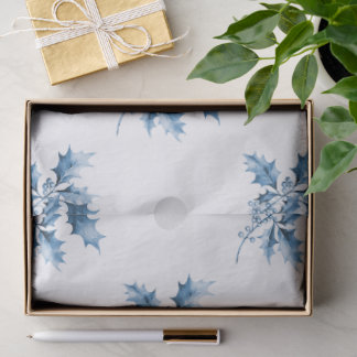 Papel De Seda Blue Christmas Gnomes