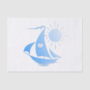 Papel De Seda Blue Comedy and Tragedy Theatre Sailboat