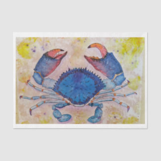 Papel De Seda Blue Crab Salty Sidewalker Art de Elizabeth Rober
