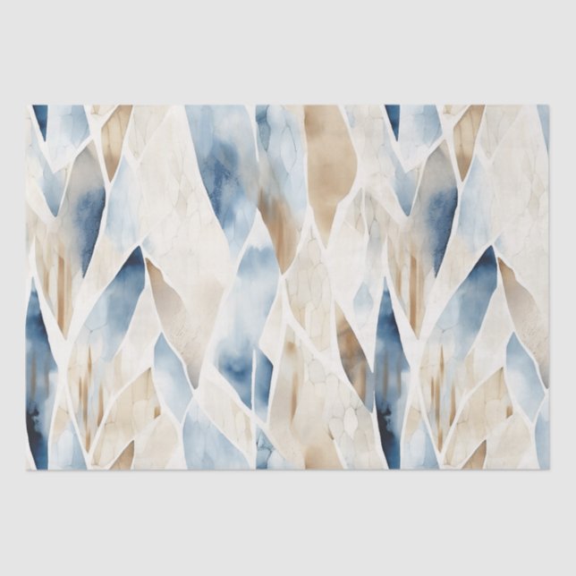 Papel De Seda Blue Cream Sea Sand Ocean Serenity (Anverso)