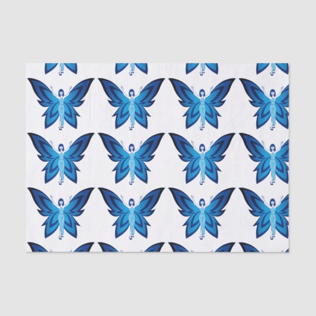 Papel de seda Blue Faery de 10 libras, blanco (Anverso)