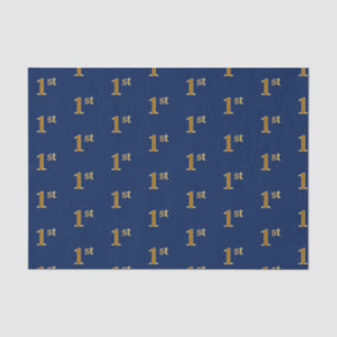 Papel De Seda Blue, Faux Gold 1st (First Event Tissue Paper)