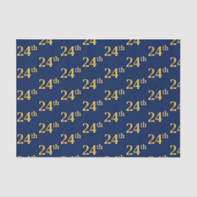Papel De Seda Blue, Faux Gold 24th (24to) Event (Anverso)