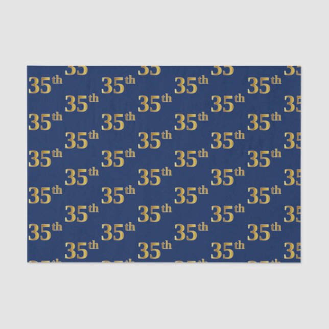 Papel De Seda Blue, Faux Gold 35th (35ª) Event (Anverso)