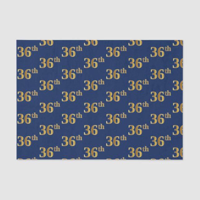 Papel De Seda Blue, Faux Gold 36th (36ª) Event (Anverso)