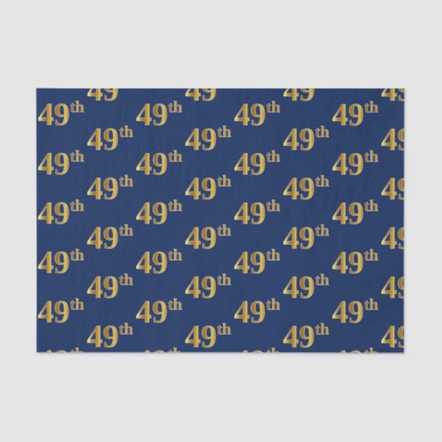 Papel De Seda Blue, Faux Gold 49th (49th) Event (Anverso)