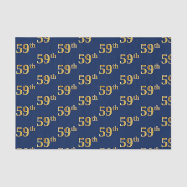 Papel De Seda Blue, Faux Gold 59th (59th) Event (Anverso)