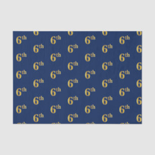 Papel De Seda Blue, Faux Gold 6º (Sexto) Documento de Tejido par