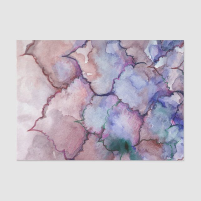 Papel De Seda Blue Floral Abstract Watercolor Blues (Anverso)