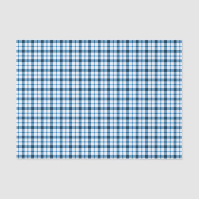 Papel De Seda Blue Gingham Check (Anverso)