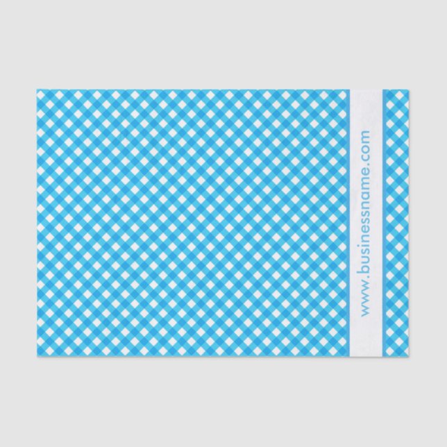Papel De Seda Blue Gingham Custom Text (Anverso)