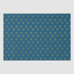 Papel De Seda Blue Gold Stars Shine Bright Tissue Paper