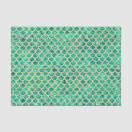 Papel De Seda Blue Green Crushed Glass Mermaid Scales Decoupage