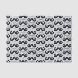 Papel De Seda Blue Grey Black Funny Humor I Mustache