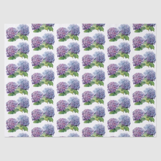 Papel De Seda Blue Hydrangeas (Anverso)