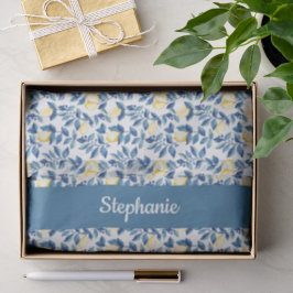 Papel De Seda Blue Lemon Watercolor