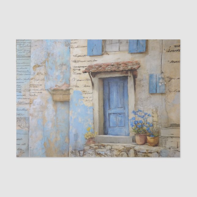 Papel De Seda Blue Mediterranean Door (Anverso)