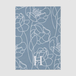 Papel De Seda Blue Modern Wildflower