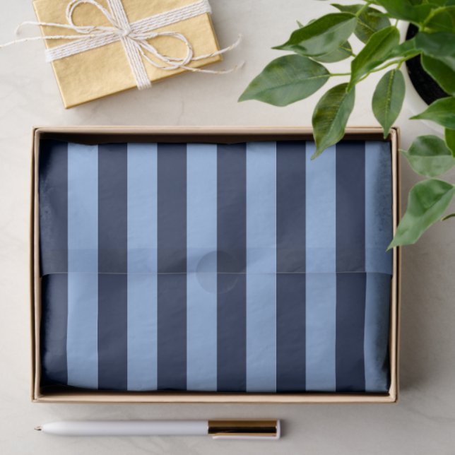 Papel De Seda Blue on Blue Stripes (Regalo )