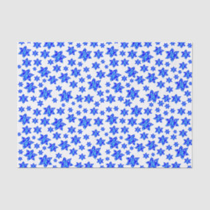 Papel De Seda Blue Paint Splatter Jewish Stars