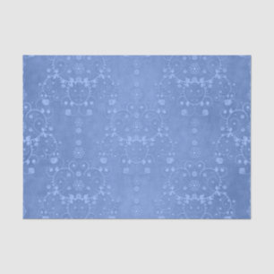 Papel De Seda Blue Periwinkle Fancy Floral Damask Style