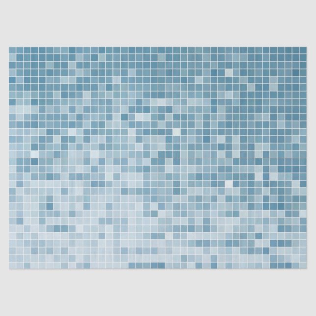 Papel De Seda Blue Pixel Mosaic Gradient (Anverso)