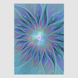 Papel De Seda Blue Purple Flower Dream Resumen arte fractal