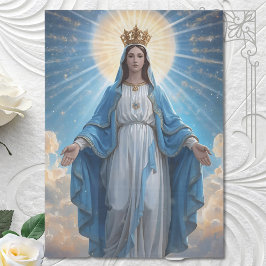 Papel De Seda Blue Rgin Mary Heavenly