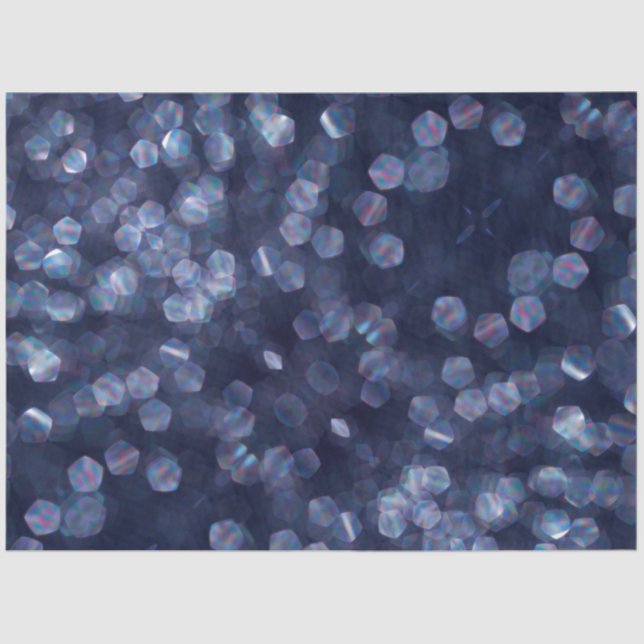 Papel De Seda Blue Sparkle Bokeh Lights (Anverso)