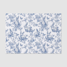 Papel De Seda Blue Toile De Jouy Easter Bunny