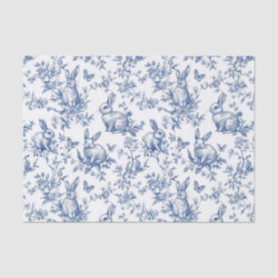 Papel De Seda Blue Toile De Jouy Easter Bunny