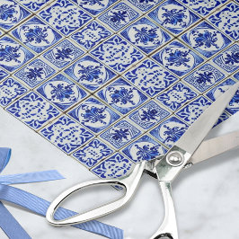 Papel De Seda Blue White Delft Aspecto pequeñas baldosas - bonit