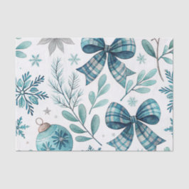 PAPEL DE SEDA BLUE & WHITE HOLIDAY BOWS