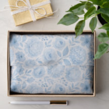 Blue White Watercolor Floral Pattern