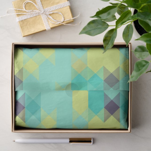 Papel De Seda blue yellow turquoise yellow and aqua  (Regalo )