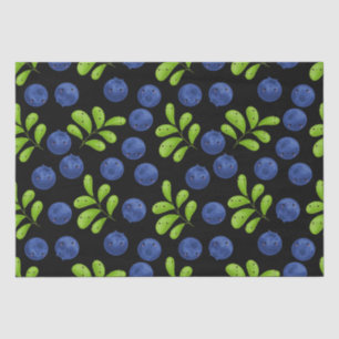 Papel De Seda Blueberry Bliss: Diseño de patrones de fruta fresc