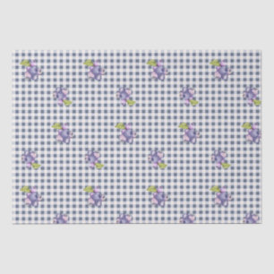 Papel De Seda Blueberry Gray Blue Gingham