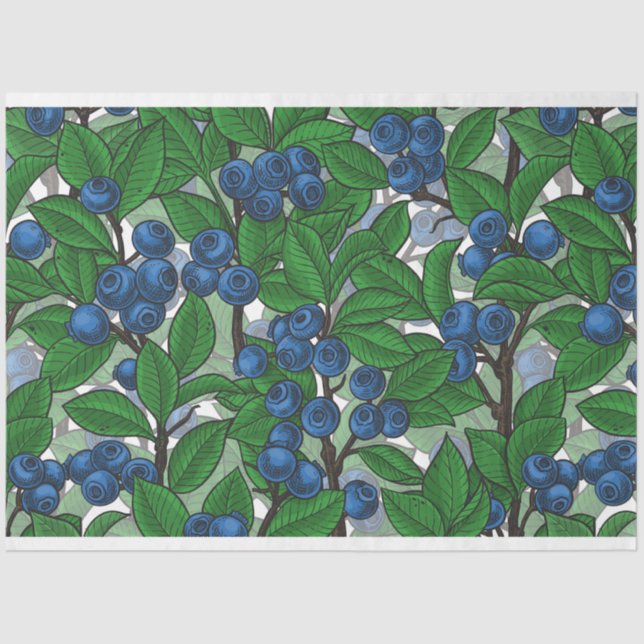 Papel De Seda Blueberry sobre blanco (Anverso)